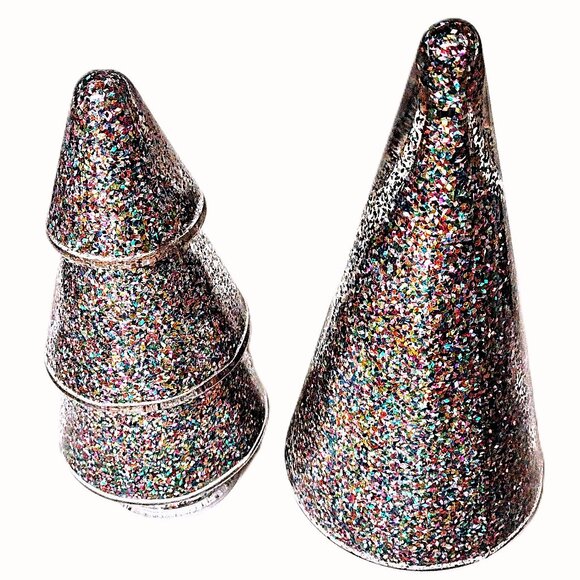 Target Christmas 2024 Glittered-Filled LED LIGHTED Glass Trees Set of 2 NEW wTAG - Picture 5 of 12
